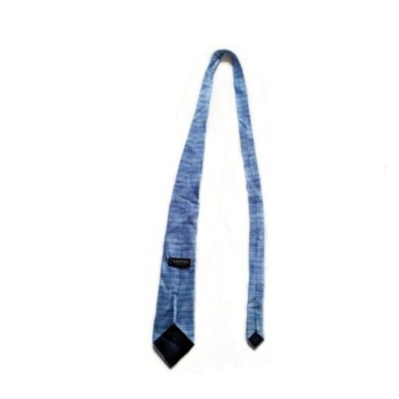 Lanvin Blue Striped Silk Men's Tie - Picture 4 of 6